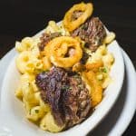 Freddy J's Short Rib Mac & Cheese - Guinness-braised short ribs + cavatappi pasta + cheese sauce + mozzarella cheese