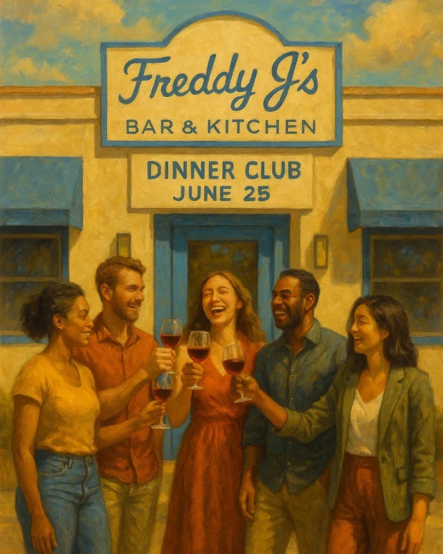 Ready to close out the month with something special? 🍷 Join us for our Northern Italian Dinner Club on the last Wednesday of the month, June 25, for an evening of rustic flavors, handcrafted plates, and perfectly paired Italian wines.

🍽️ 4 Courses |  per person
🍷 Optional Wine Pairing | + per person

MENU & PAIRINGS:

Amuse-Bouche
Smoked mozzarella stuffed meatball with fresh basil and sea salt
Paired with: Sparkling wine

Salad
Italian chopped salad with smoked mozzarella, prosciutto, gorgonzola, and Italian vinaigrette
Paired with: Maschio Extra Dry Prosecco

Starter
Pear and prosciutto ravioli in sage cream with spring peas and crispy prosciutto
Paired with: Banfi Le Rime Pinot Grigio

Dinner
Osso Bucco alla Milanese over saffron risotto with seasonal vegetables
Paired with: Cecchi Sangiovese

Dessert
Italian rum cake with candied orange peel
Paired with: Cipriani Bellini

Seating begins at 6 PM | Dinner served at 6:30 PM

Seats are limited. RSVP today to reserve your place at the table!